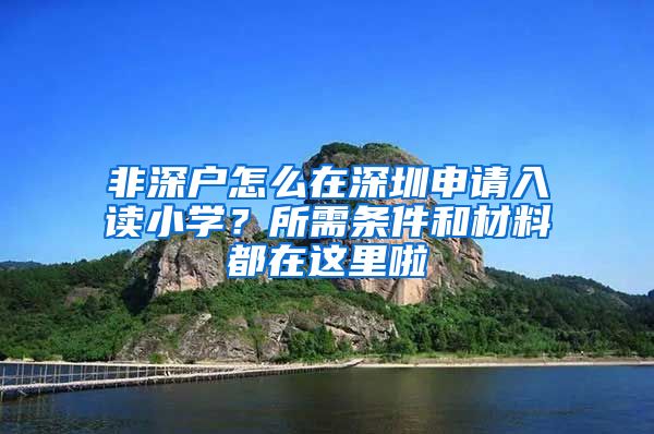 非深戶怎么在深圳申請(qǐng)入讀小學(xué)？所需條件和材料都在這里啦