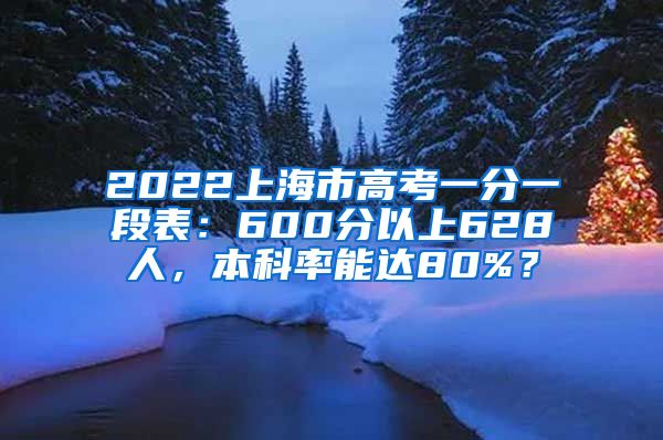 2022上海市高考一分一段表：600分以上628人，本科率能達80%？