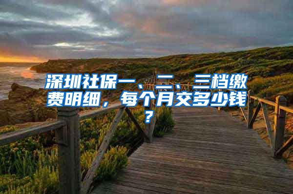 深圳社保一、二、三檔繳費明細(xì)，每個月交多少錢？