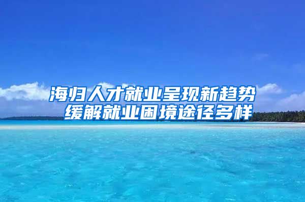 海歸人才就業(yè)呈現(xiàn)新趨勢 緩解就業(yè)困境途徑多樣