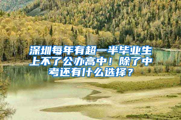 深圳每年有超一半畢業(yè)生上不了公辦高中！除了中考還有什么選擇？