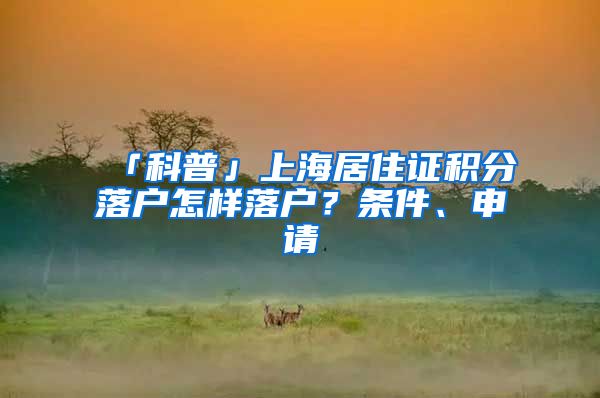 「科普」上海居住證積分落戶怎樣落戶？條件、申請(qǐng)