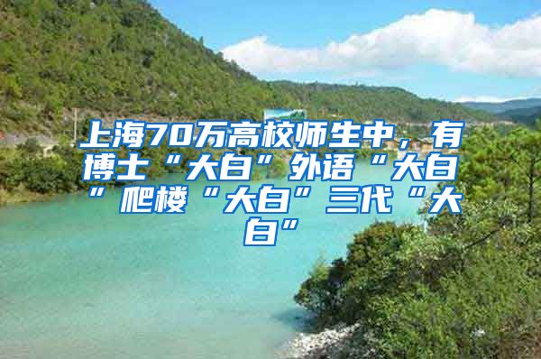 上海70萬高校師生中，有博士“大白”外語“大白”爬樓“大白”三代“大白”