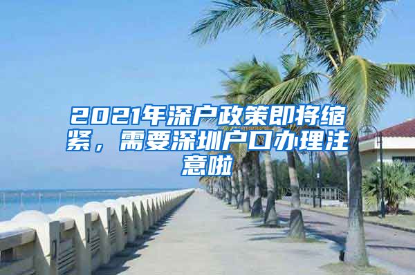 2021年深戶政策即將縮緊，需要深圳戶口辦理注意啦