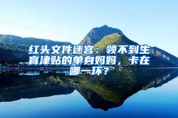 紅頭文件迷宮：領(lǐng)不到生育津貼的單身媽媽，卡在哪一環(huán)？