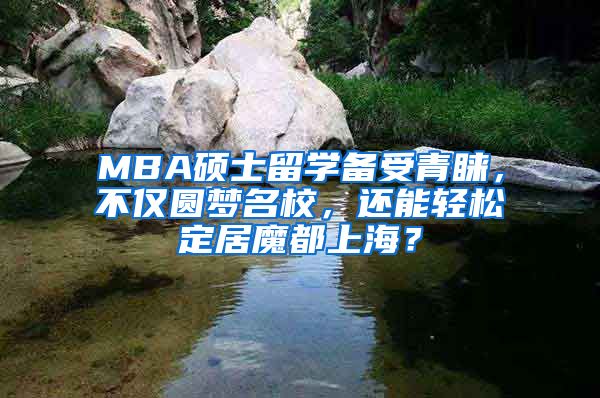 MBA碩士留學備受青睞，不僅圓夢名校，還能輕松定居魔都上海？