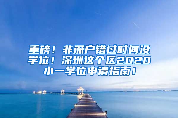 重磅！非深戶錯(cuò)過時(shí)間沒學(xué)位！深圳這個(gè)區(qū)2020小一學(xué)位申請指南！