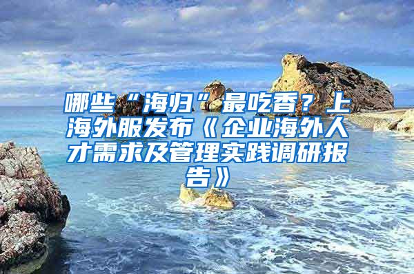 哪些“海歸”最吃香？上海外服發(fā)布《企業(yè)海外人才需求及管理實踐調(diào)研報告》