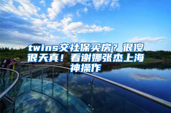 twins交社保買房？很傻很天真！看謝娜張杰上海神操作