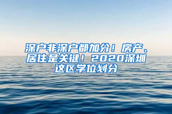 深戶非深戶都加分！房產(chǎn)、居住是關(guān)鍵！2020深圳這區(qū)學(xué)位劃分