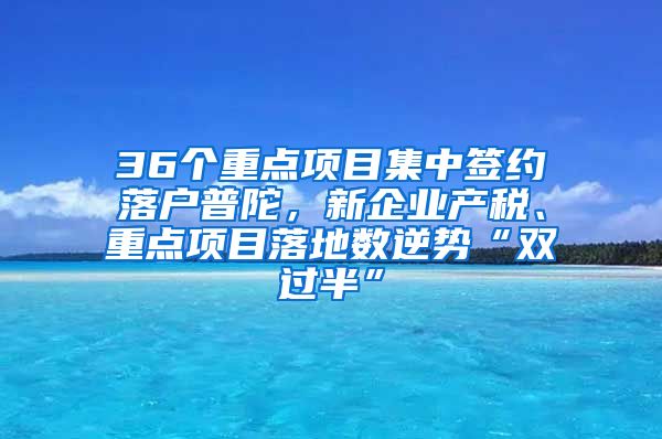 36個(gè)重點(diǎn)項(xiàng)目集中簽約落戶普陀，新企業(yè)產(chǎn)稅、重點(diǎn)項(xiàng)目落地?cái)?shù)逆勢“雙過半”