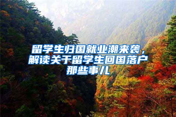 留學(xué)生歸國(guó)就業(yè)潮來(lái)襲，解讀關(guān)于留學(xué)生回國(guó)落戶那些事兒