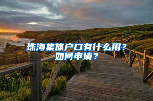 珠海集體戶口有什么用？如何申請？