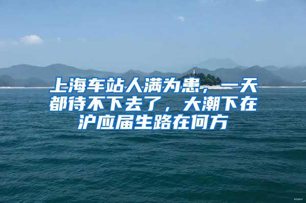 上海車站人滿為患，一天都待不下去了，大潮下在滬應(yīng)屆生路在何方