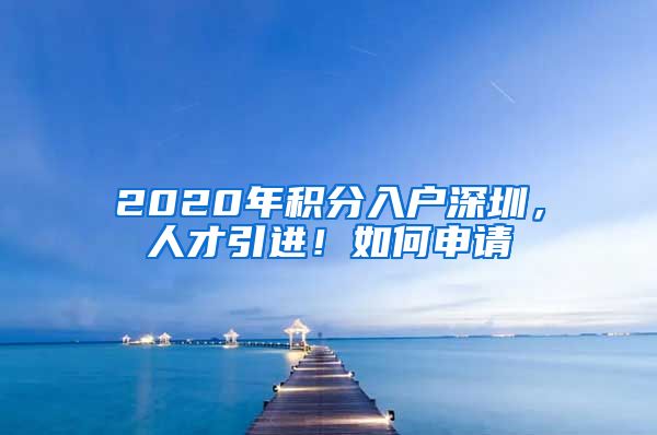 2020年積分入戶深圳，人才引進！如何申請