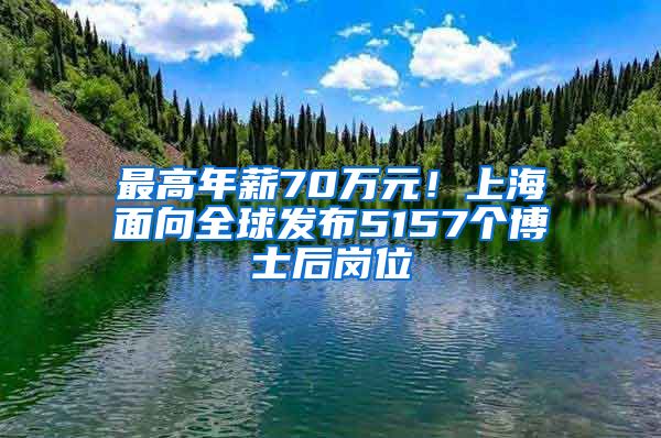 最高年薪70萬元！上海面向全球發(fā)布5157個博士后崗位