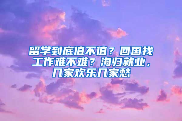 留學(xué)到底值不值？回國找工作難不難？海歸就業(yè)，幾家歡樂幾家愁