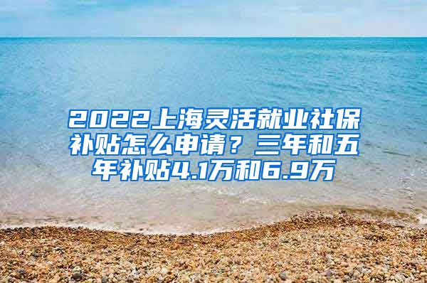 2022上海靈活就業(yè)社保補(bǔ)貼怎么申請(qǐng)？三年和五年補(bǔ)貼4.1萬(wàn)和6.9萬(wàn)