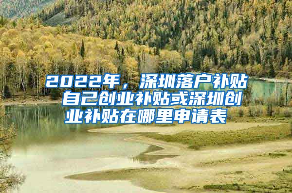 2022年，深圳落戶補貼 自己創(chuàng)業(yè)補貼或深圳創(chuàng)業(yè)補貼在哪里申請表