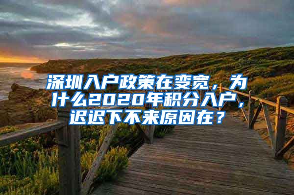 深圳入戶政策在變寬，為什么2020年積分入戶，遲遲下不來(lái)原因在？