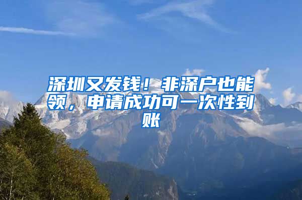 深圳又發(fā)錢！非深戶也能領(lǐng)，申請成功可一次性到賬