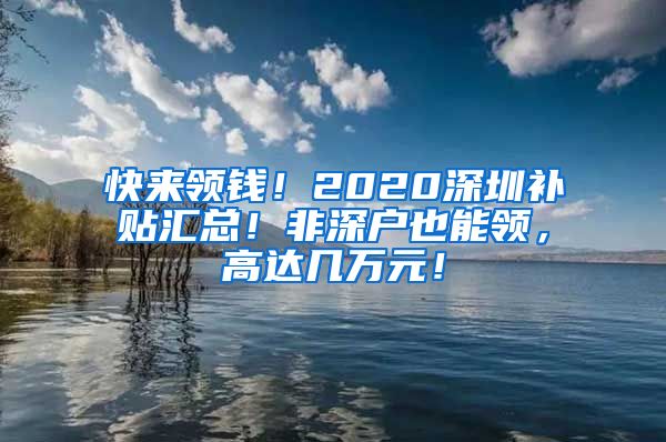 快來領錢！2020深圳補貼匯總！非深戶也能領，高達幾萬元！