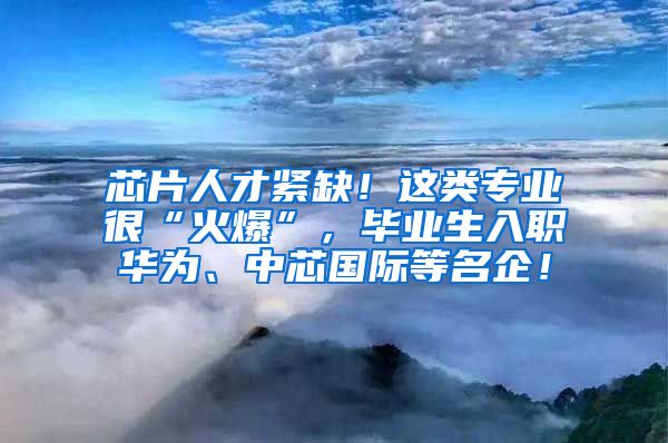 芯片人才緊缺！這類專業(yè)很“火爆”，畢業(yè)生入職華為、中芯國際等名企！