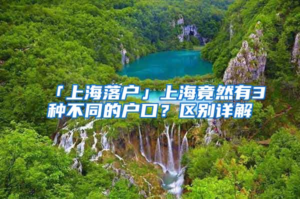 「上海落戶」上海竟然有3種不同的戶口？區(qū)別詳解