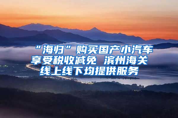 “海歸”購買國產小汽車享受稅收減免 濱州海關線上線下均提供服務