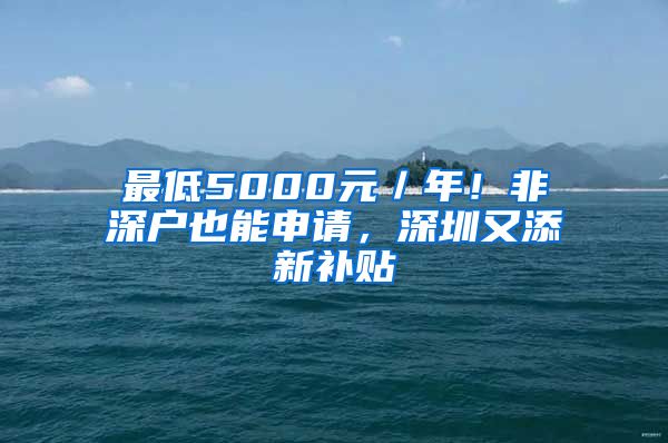 最低5000元／年！非深戶也能申請，深圳又添新補貼