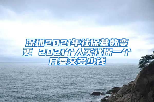 深圳2021年社?；鶖?shù)變更 2021個人買社保一個月要交多少錢