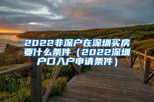 2022非深戶在深圳買房要什么條件（2022深圳戶口入戶申請(qǐng)條件）