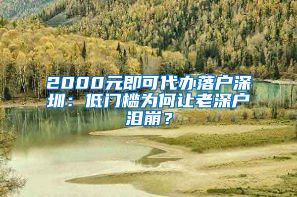 2000元即可代辦落戶深圳：低門檻為何讓老深戶淚崩？