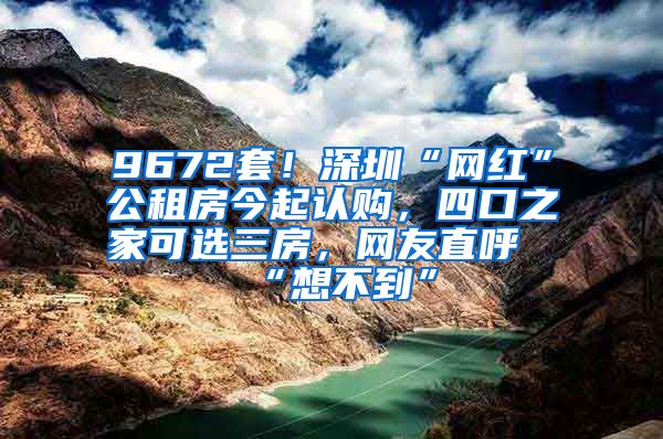 9672套！深圳“網(wǎng)紅”公租房今起認(rèn)購，四口之家可選三房，網(wǎng)友直呼“想不到”