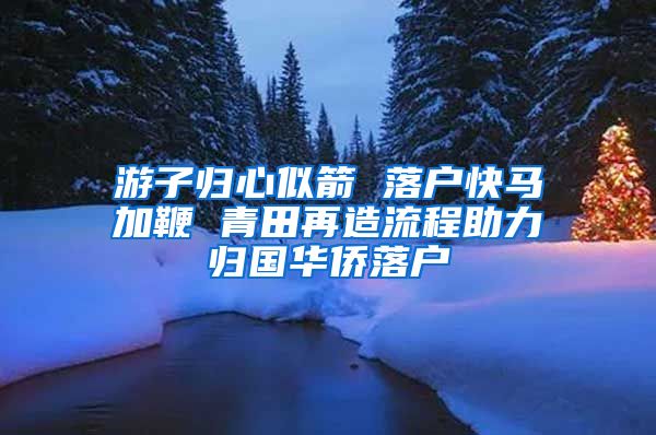 游子歸心似箭 落戶快馬加鞭 青田再造流程助力歸國華僑落戶