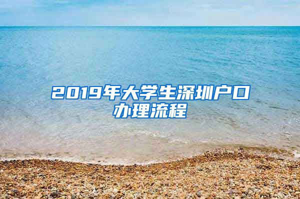 2019年大學生深圳戶口辦理流程