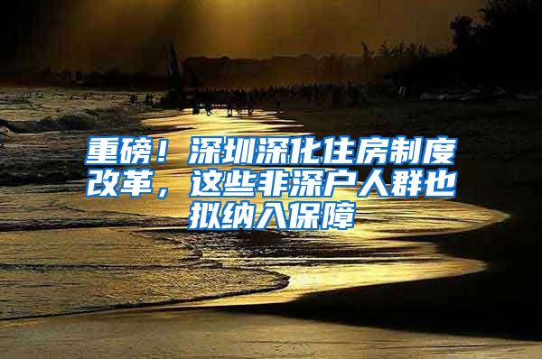 重磅！深圳深化住房制度改革，這些非深戶人群也擬納入保障