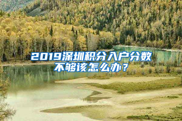 2019深圳積分入戶分數不夠該怎么辦？