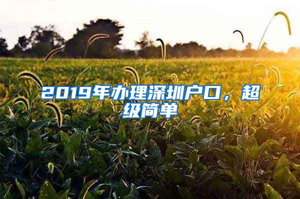 2019年辦理深圳戶口，超級(jí)簡單