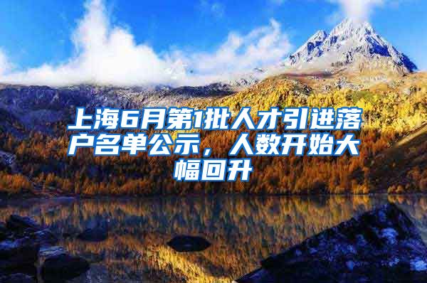 上海6月第1批人才引進(jìn)落戶名單公示，人數(shù)開始大幅回升