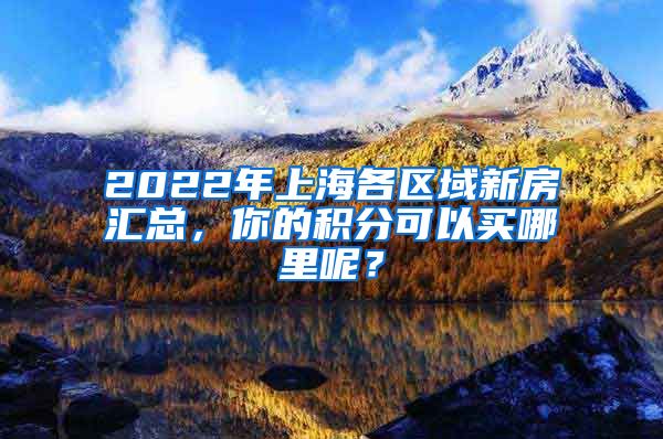 2022年上海各區(qū)域新房匯總，你的積分可以買哪里呢？