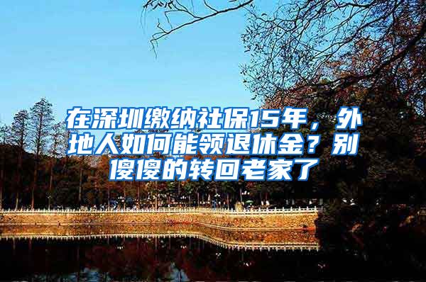 在深圳繳納社保15年，外地人如何能領(lǐng)退休金？別傻傻的轉(zhuǎn)回老家了