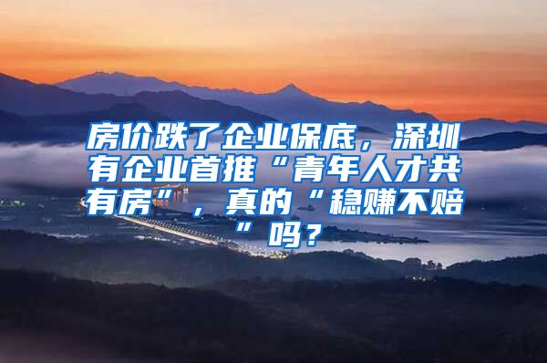 房價跌了企業(yè)保底，深圳有企業(yè)首推“青年人才共有房”，真的“穩(wěn)賺不賠”嗎？