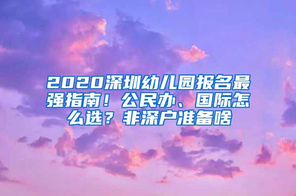 2020深圳幼兒園報(bào)名最強(qiáng)指南！公民辦、國際怎么選？非深戶準(zhǔn)備啥