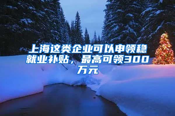 上海這類企業(yè)可以申領(lǐng)穩(wěn)就業(yè)補貼，最高可領(lǐng)300萬元