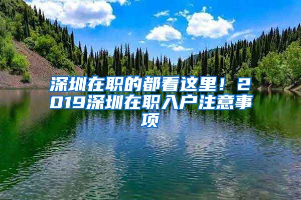 深圳在職的都看這里！2019深圳在職入戶注意事項