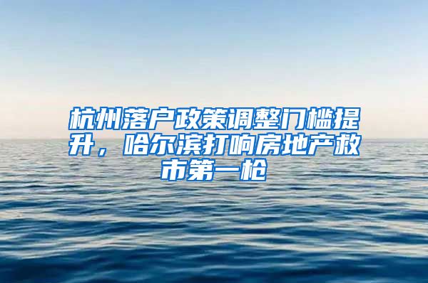 杭州落戶(hù)政策調(diào)整門(mén)檻提升，哈爾濱打響房地產(chǎn)救市第一槍