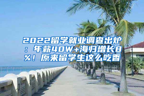 2022留學(xué)就業(yè)調(diào)查出爐：年薪40W+海歸增長(zhǎng)8%！原來留學(xué)生這么吃香