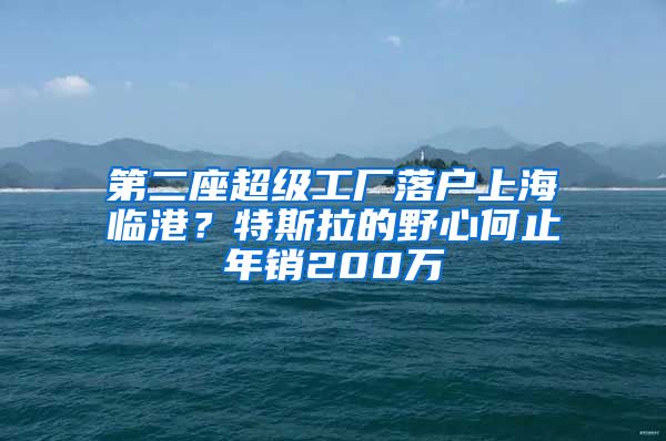 第二座超級工廠落戶上海臨港？特斯拉的野心何止年銷200萬