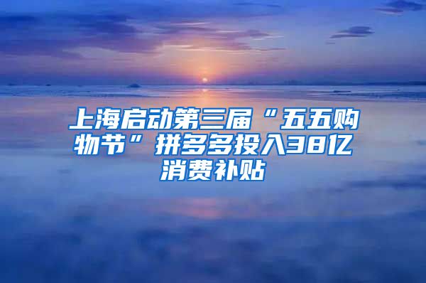 上海啟動(dòng)第三屆“五五購物節(jié)”拼多多投入38億消費(fèi)補(bǔ)貼